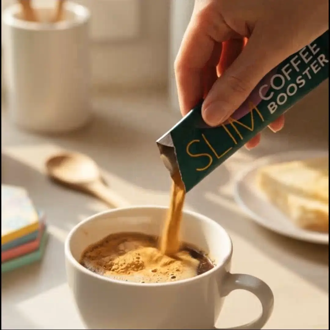 Mixing slim coffee booster into coffee
